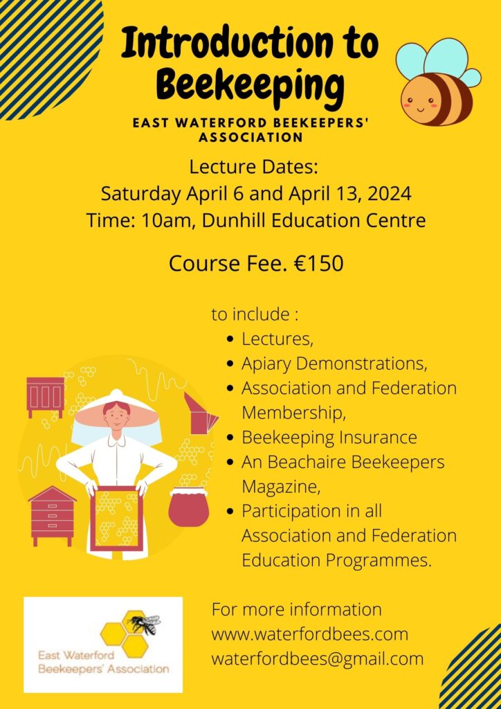 Introductory Course 2024 Details East Waterford Beekeepers Association   Introduction To Beekeeping Poster 724x1024 